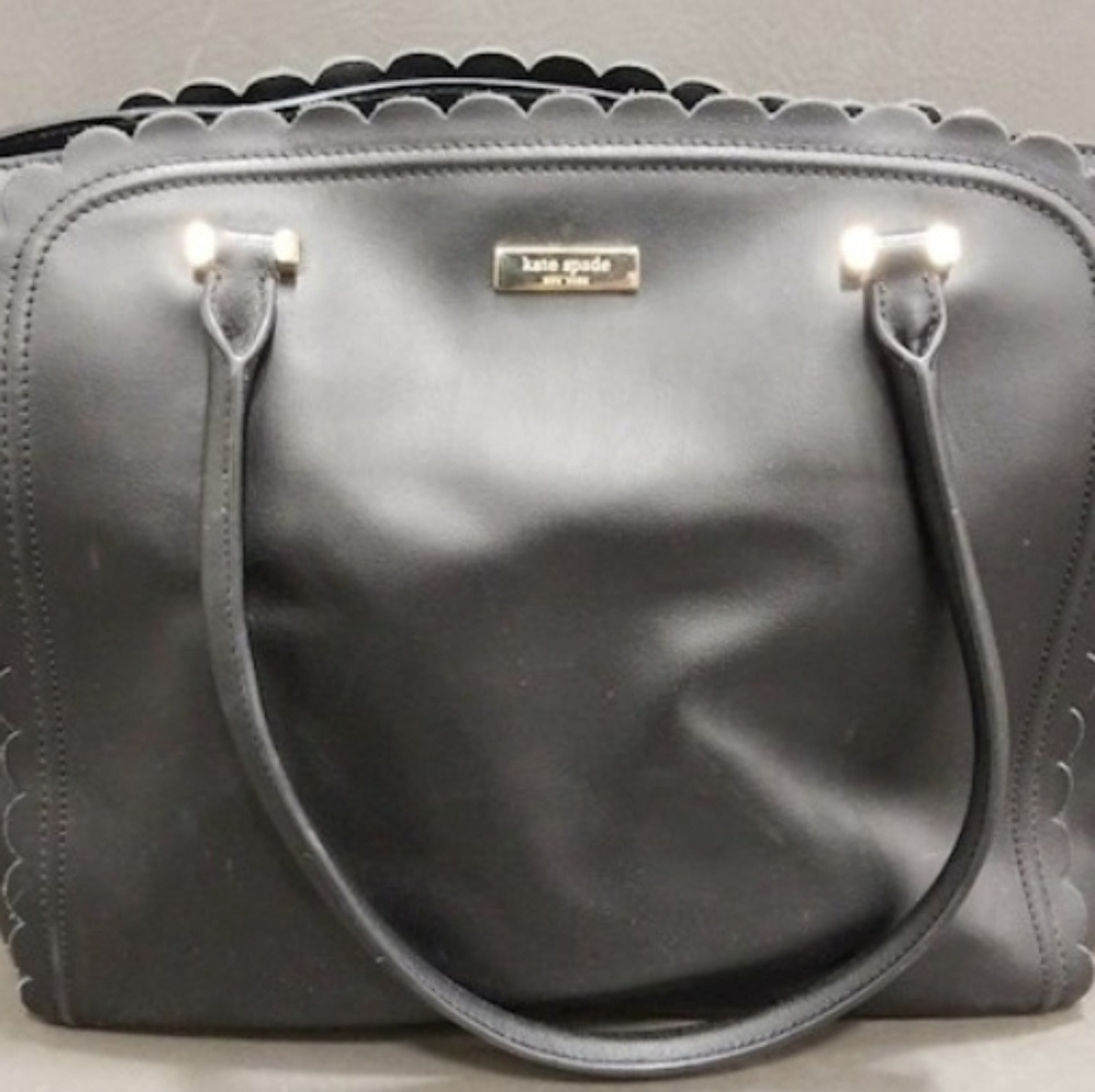 Kate Spade Black Tote Scalloped Edge